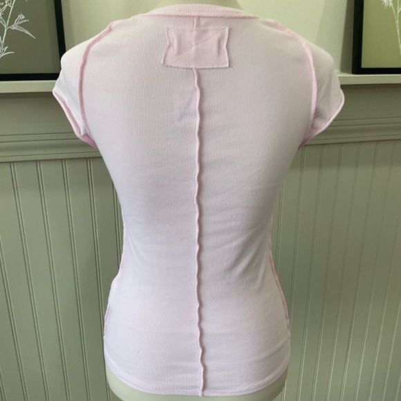 We The Free Ribbed Baby Tee Pink | Exposed Seams | Medium | NWT - Picture 2 of 4